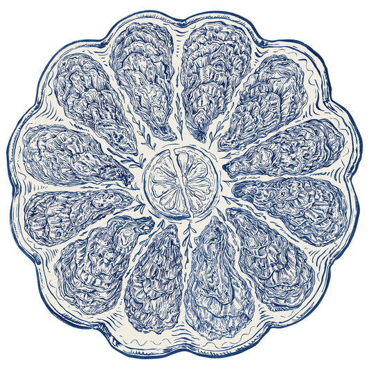 Hester and Cook - Placemat - Die-cut Blue Oyster Plate