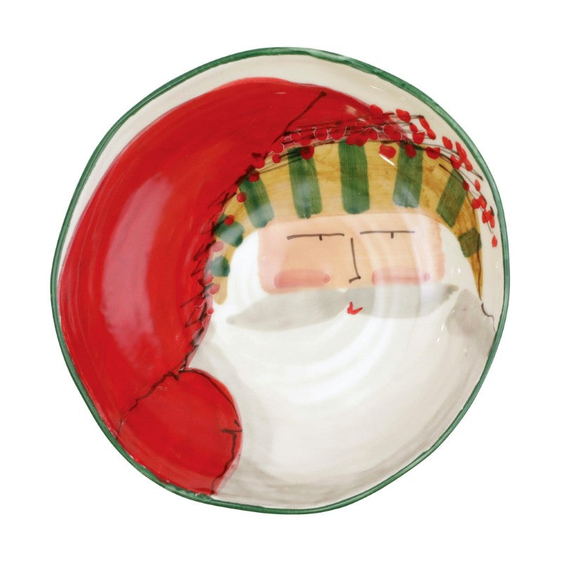 Vietri - Old St. Nick Pasta Bowl - Striped Hat - Findlay Rowe Designs