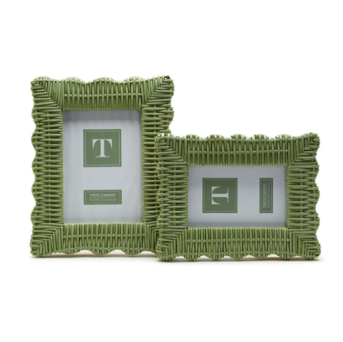 4x6 or 5x7 Frame - Wicker Weave - Green - Findlay Rowe Designs