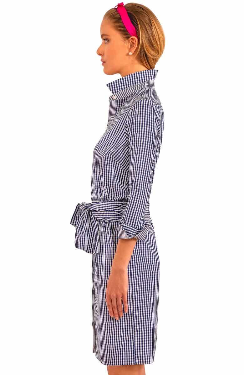 Gretchen Scott - Dress - Breezy Blouson - Navy Gingham - Findlay Rowe Designs