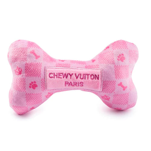 Haute Diggity Dog - Chewy Vuiton Bone - Pink Checker - Large