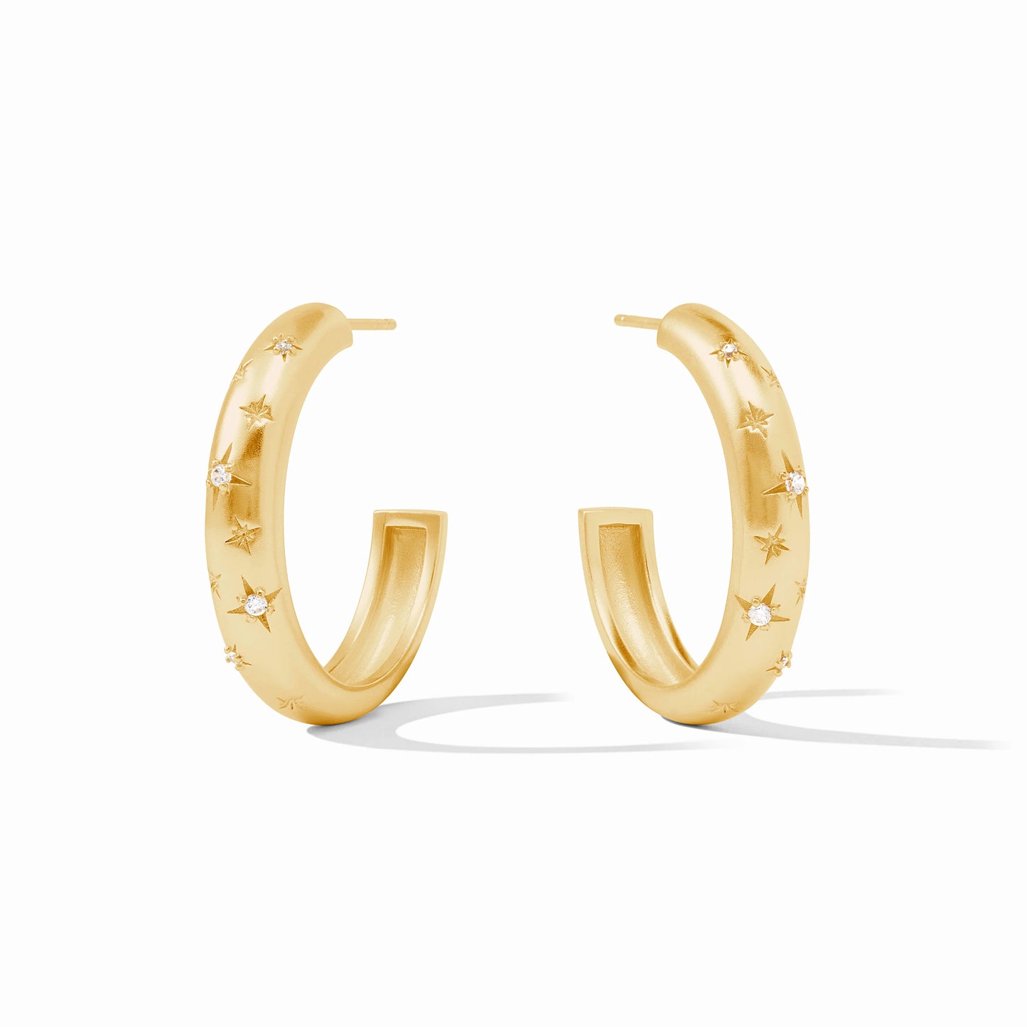 Julie Vos - Luna Stone Hoop Earring - Cubic Zirconia - Findlay Rowe Designs