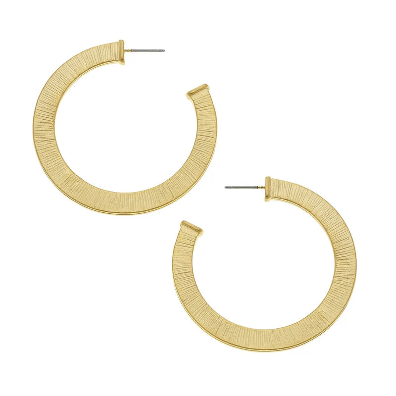 Susan Shaw - Earring - Textured Classic Hoops - Findlay Rowe Designs