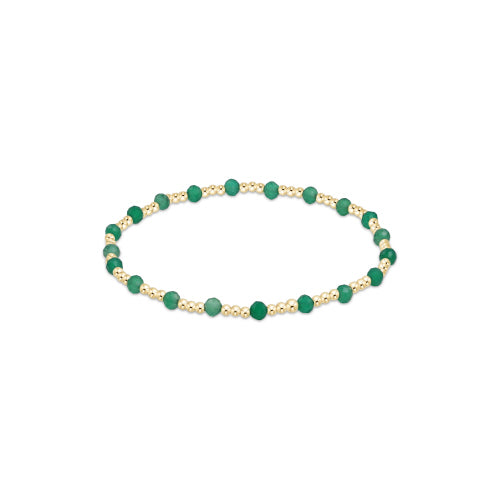 Enewton Extends - Gemstone Gold Sincerity Pattern 3mm Bead Bracelet - Green Onyx - Findlay Rowe Designs