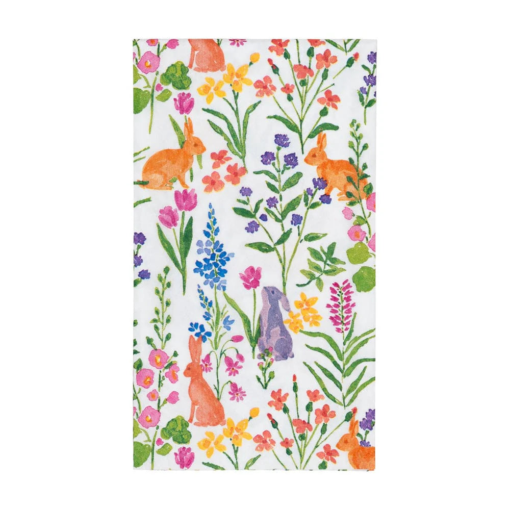 Caspari - Guest Towel Napkins - Bunny Field