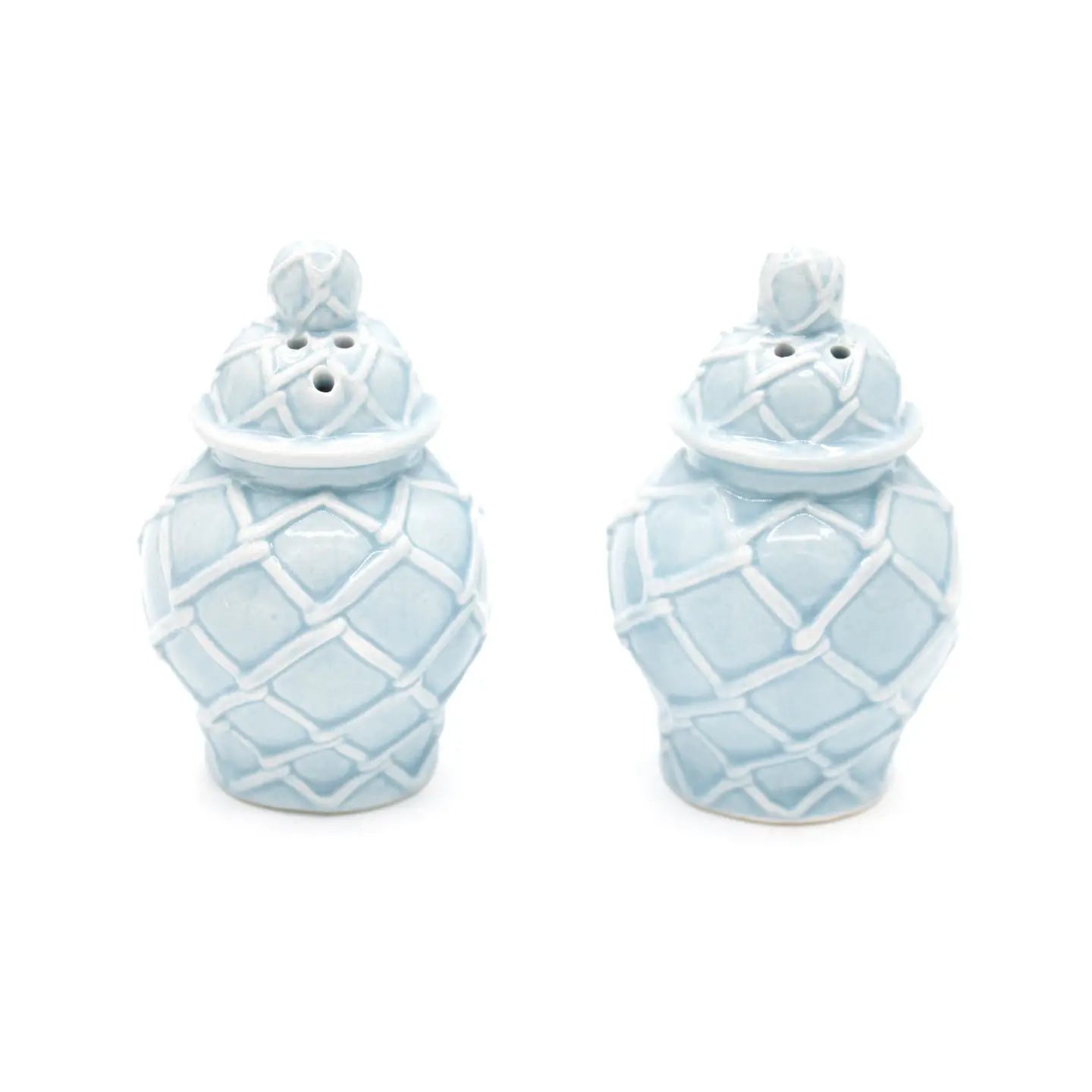 Salt & Pepper Set - Light Blue Textured Jar - Findlay Rowe Designs