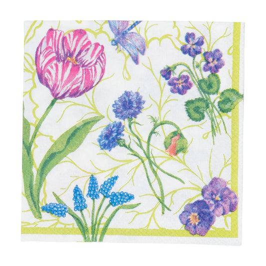 Caspari - Cocktail Napkins - Floral Majolica