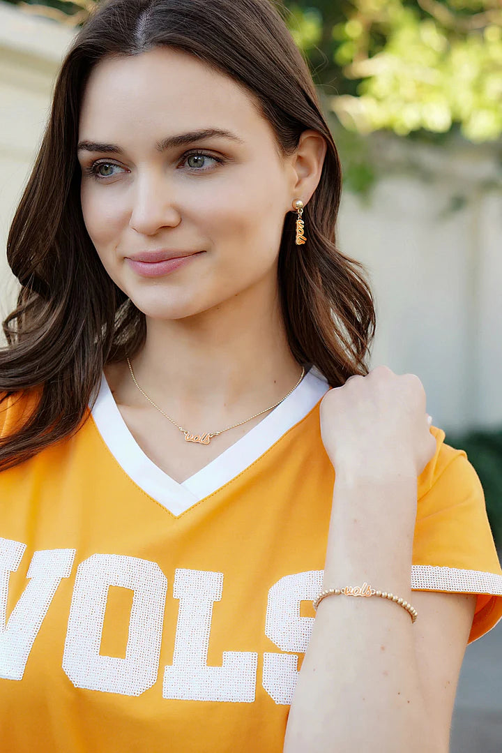 Tennessee Volunteers Enamel Script Stretch Bracelet - Findlay Rowe Designs