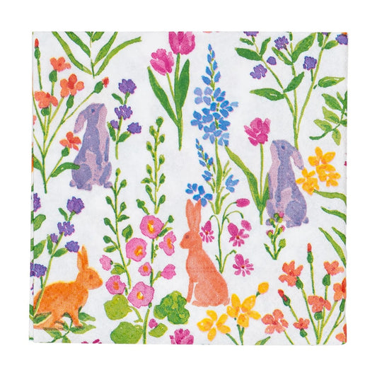 Caspari - Cocktail Napkins - Bunny Field