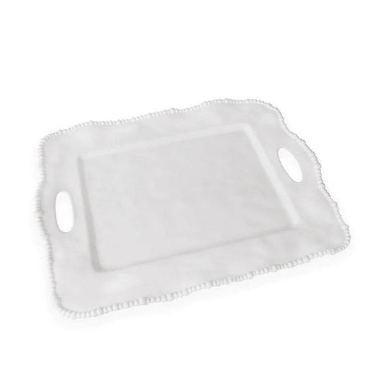 Beatriz Ball - VIDA Alegria Rectangular Tray with Handles White - Findlay Rowe Designs