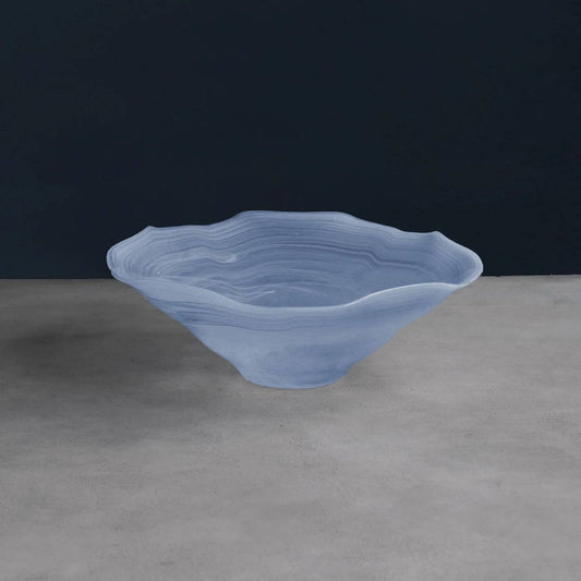 BEATRIZ BALL - GLASS Alabaster Wave Large Bowl (Clear and Blue) - Findlay Rowe Designs