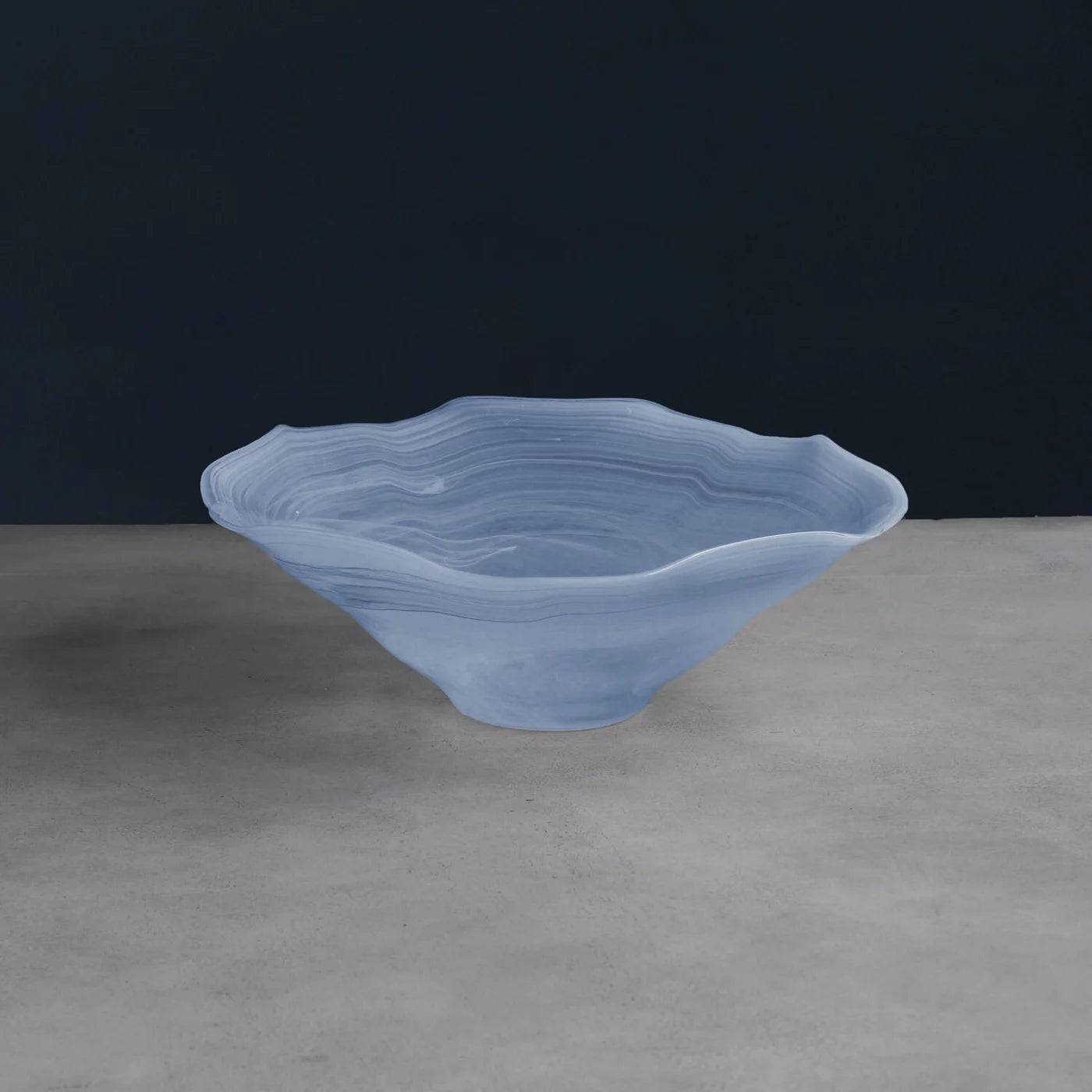 BEATRIZ BALL - GLASS Alabaster Wave Large Bowl (Clear and Blue) - Findlay Rowe Designs