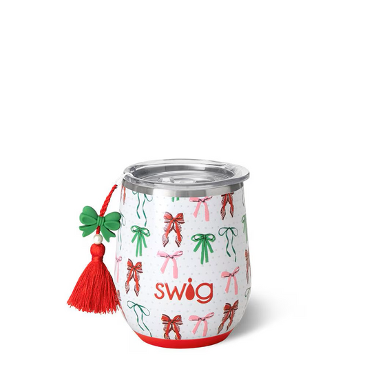 Swig - Stemless Wine 12oz - Ribbons and Bows