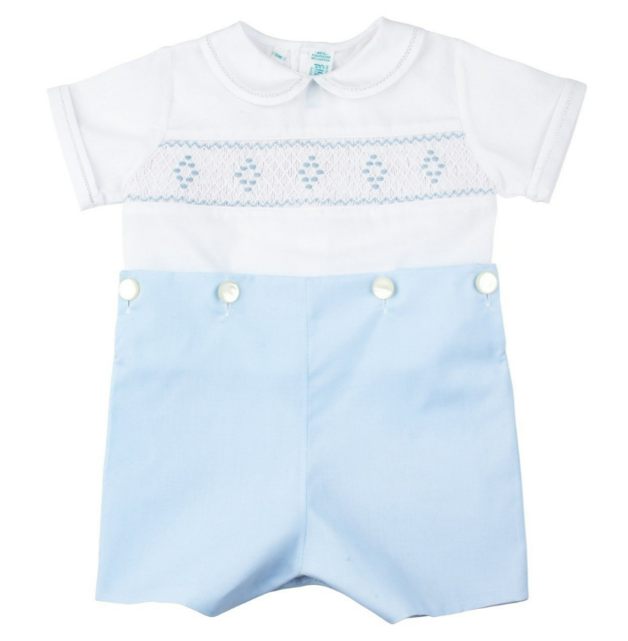 Feltman Brothers - Boys- Bobby Suit Smocked Diamond  - 6mo - Findlay Rowe Designs