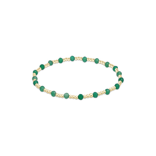 Enewton - Gemstone Gold Sincerity Pattern 3mm Bead Bracelet -  Faceted Green Onyx