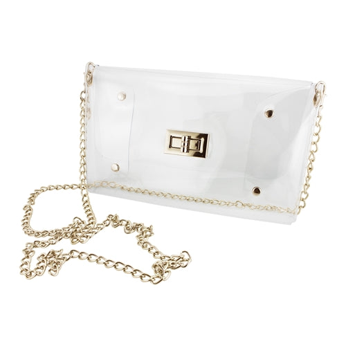 Envelope Crossbody - Clear PVC with Gold Accents - Findlay Rowe Designs