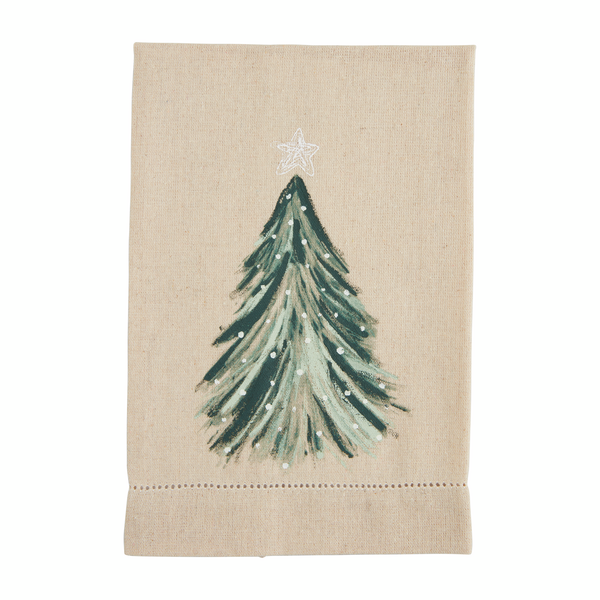 Mud Pie - Christmas Hand Towel - White Painted - Findlay Rowe Designs