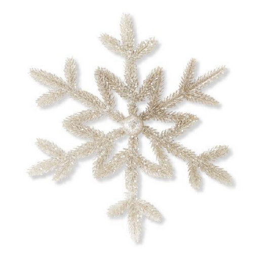 Ornament - Snowflake - 14 Inch Platinum Glitter Pine - Findlay Rowe Designs