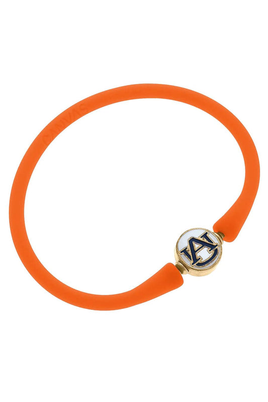 Auburn Tigers Enamel Silicone Bali Bracelet - Orange and Blue - Findlay Rowe Designs