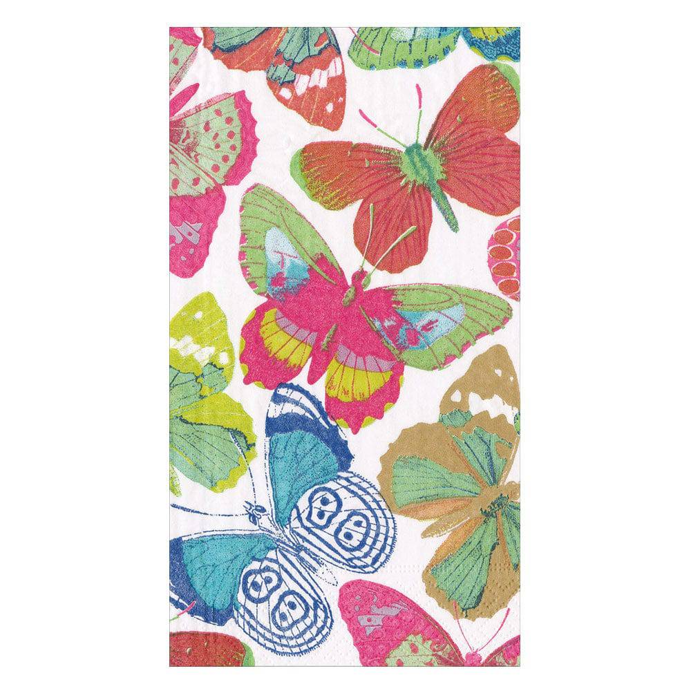 Caspari - Guest Towel Napkins - Butterflies - Bright - Findlay Rowe Designs