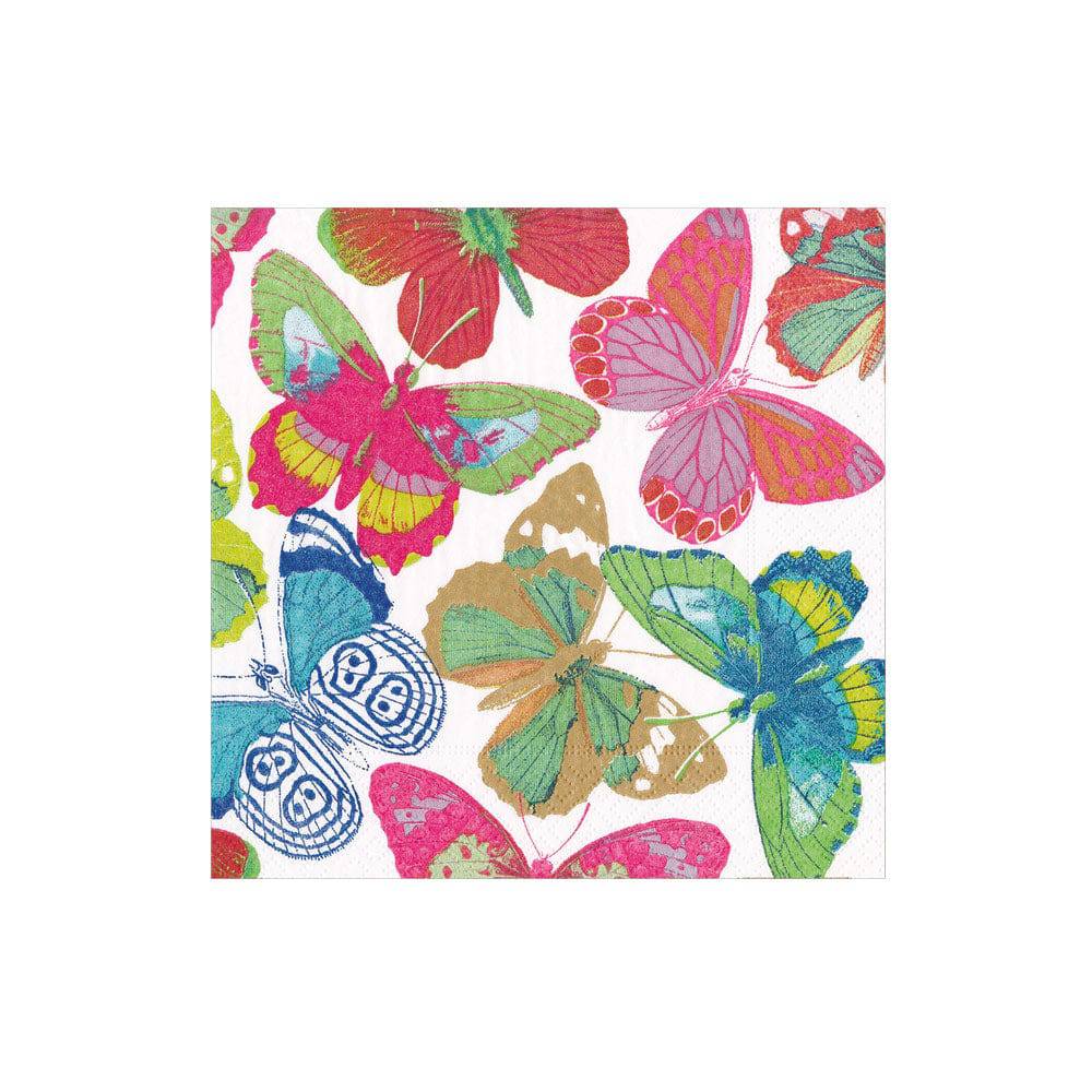 Caspari - Cocktail Napkins - Butterflies Bright - Findlay Rowe Designs