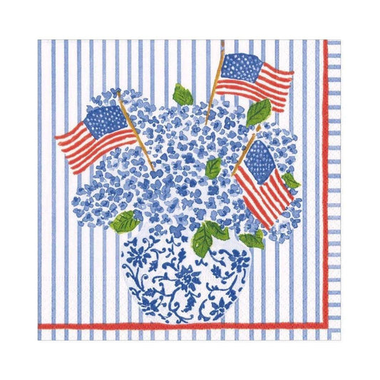 CASPARI - Flags and Hydrangeas Paper Luncheon Napkins - Findlay Rowe Designs