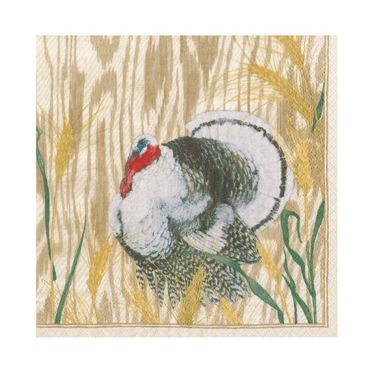 CASPARI- Homestead Turkey Taupe Luncheon Napkins - 20 Per Package - Findlay Rowe Designs