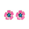 Brianna Cannon – Studs Earring - Pink And Blue Hibiscus - Findlay Rowe Designs