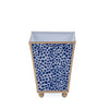 Cachepot - 4" Square Enameled  Shagreen Planter - Blue White - Findlay Rowe Designs