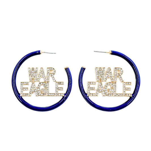 Brianna Cannon - Pavé Hoop Earrings - Auburn University - WAR EAGLE - Findlay Rowe Designs