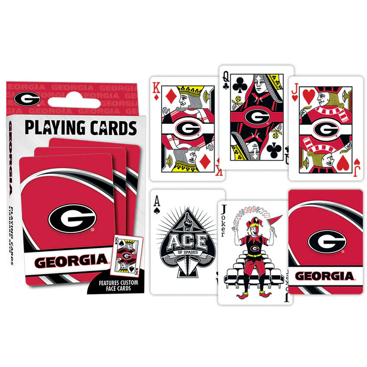 Playing Cards - Georgia Bulldogs - 54 Card Deck - Findlay Rowe Designs