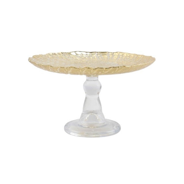 Vietri - Rufolo Glass Gold Crocodile Small Cake Stand - Findlay Rowe Designs