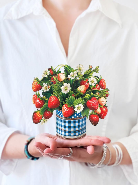 Fresh Cut Paper - Pop Up Bouquet Matching Card - Mini Strawberry Blossom