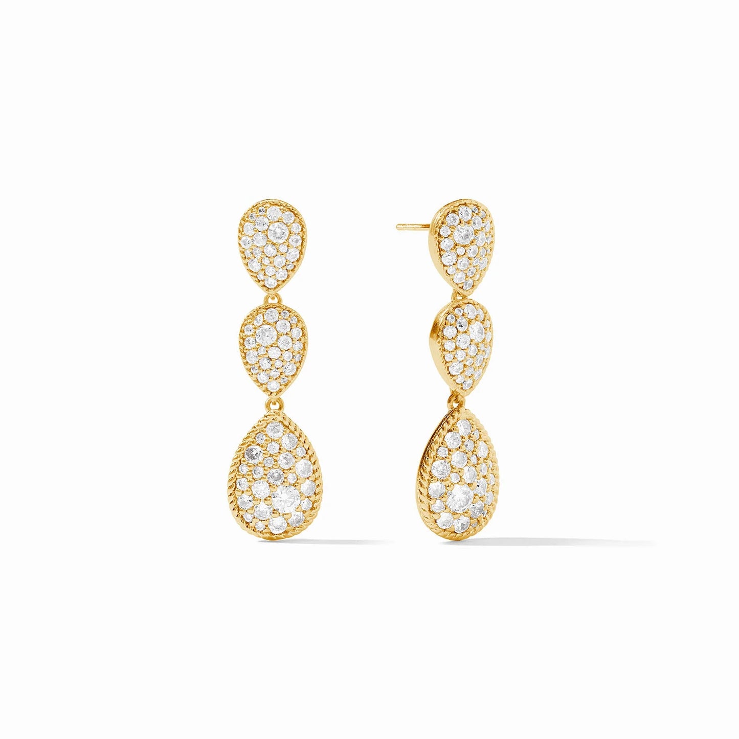 Julie Vos - Luna Teardrop Tier Earring - Cubic Zirconia - Findlay Rowe Designs