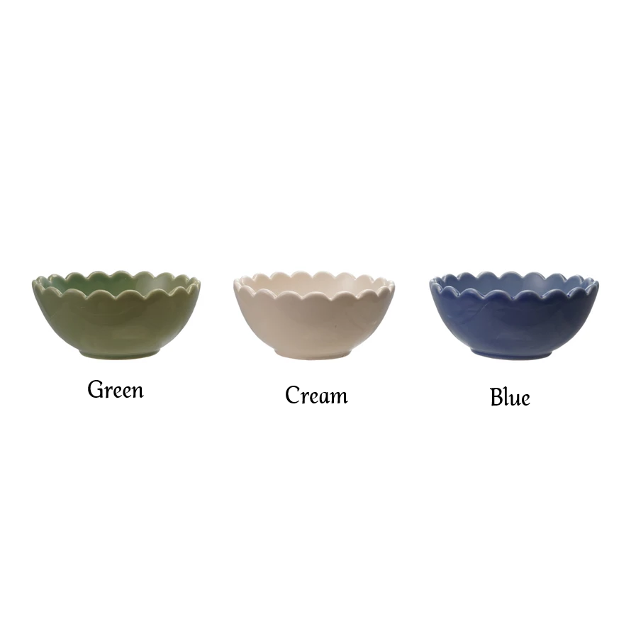 Bowl - Tidbit Bowl - Stoneware Scalloped