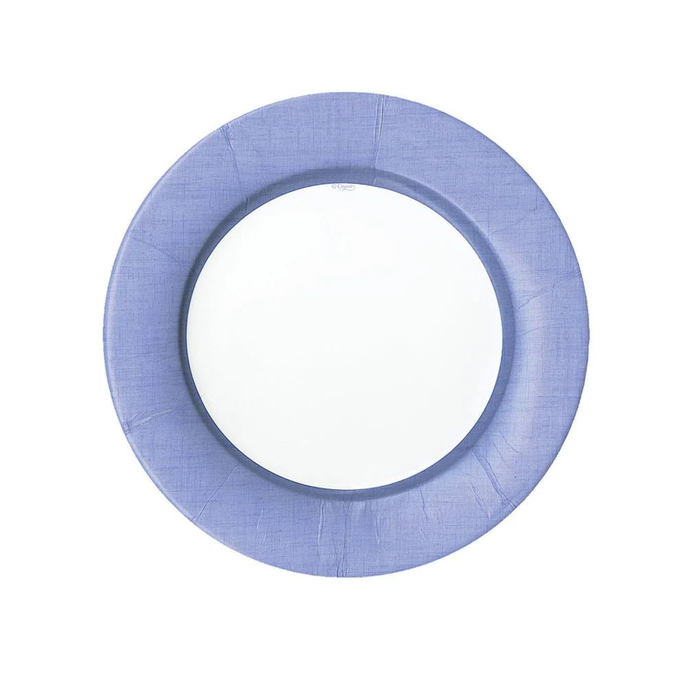 Caspari - Plate Salad Dessert - Linen Border Lavender