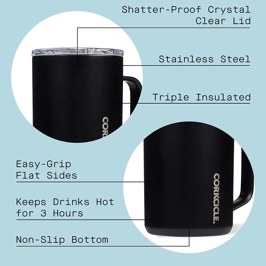 Corkcicle - 16oz Coffee Mug - Black UGA G - Findlay Rowe Designs