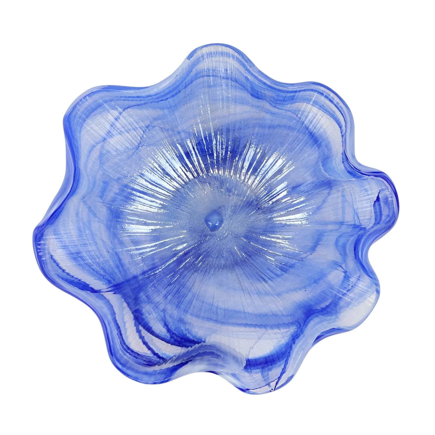 Vietri- ONDA GLASS COBALT RUFFLED ROUND BOWL NO SHIP - STORE PICKUP - Findlay Rowe Designs