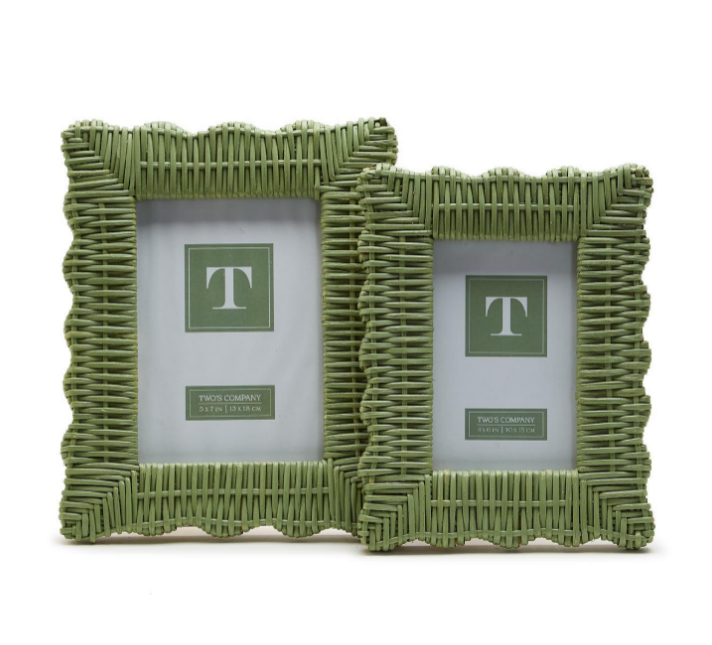 4x6 or 5x7 Frame - Wicker Weave - Green - Findlay Rowe Designs