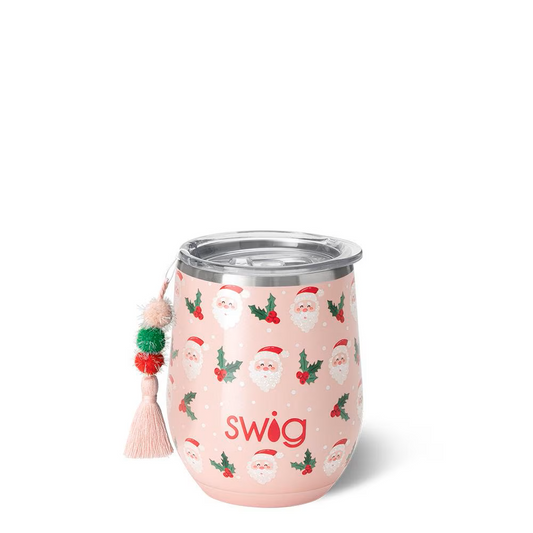 Swig - Stemless Wine 12oz - Holly Jolly