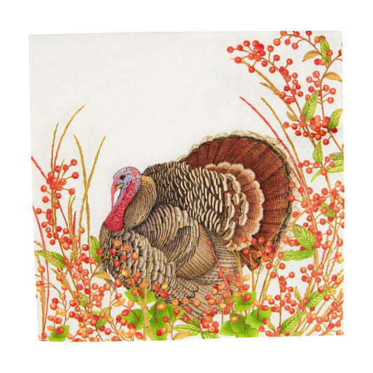 Caspari - Luncheon Napkins - Turkey And Berries - Findlay Rowe Designs