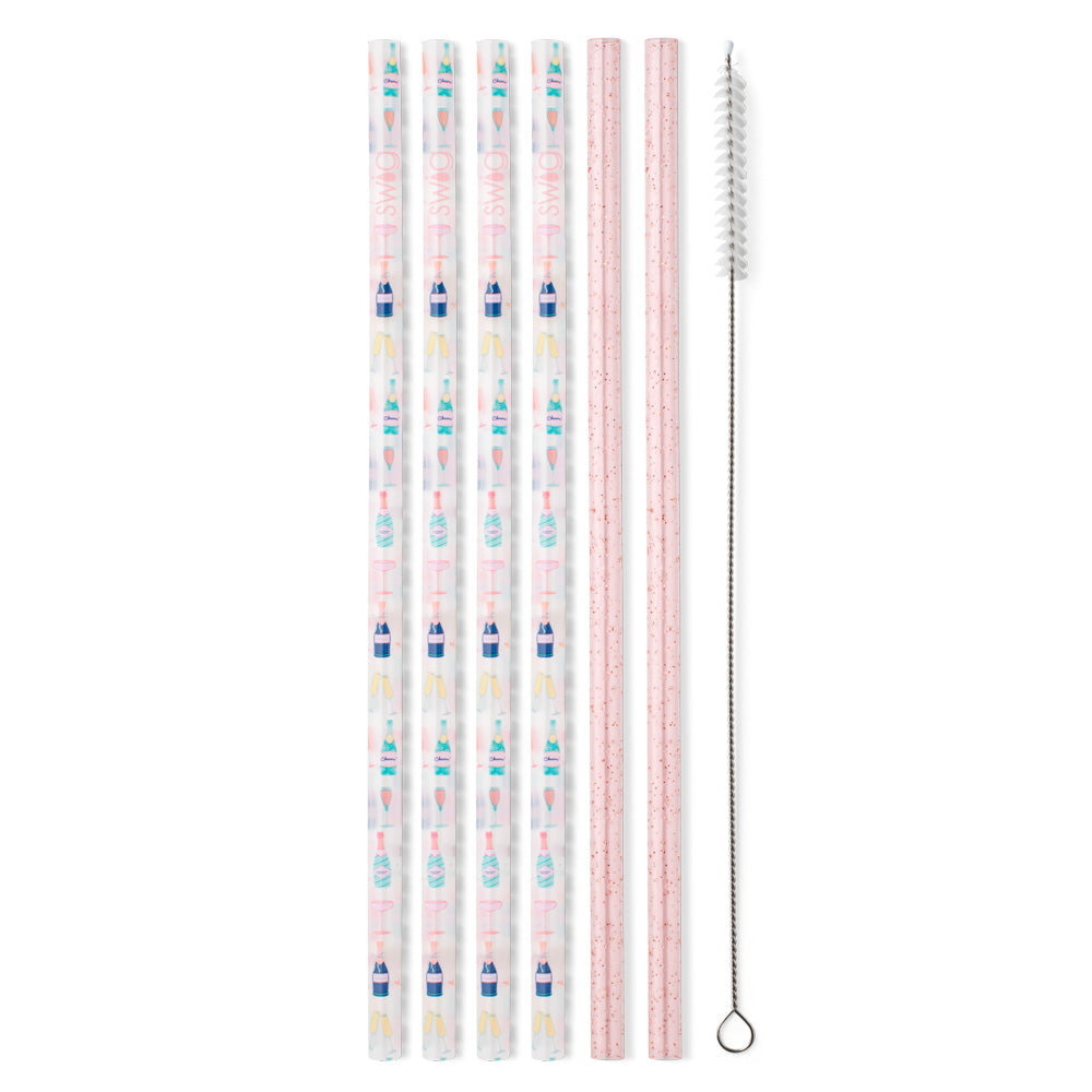 Swig - Reusable Straw Set - Pop Fizz + Pink Glitter - Findlay Rowe Designs