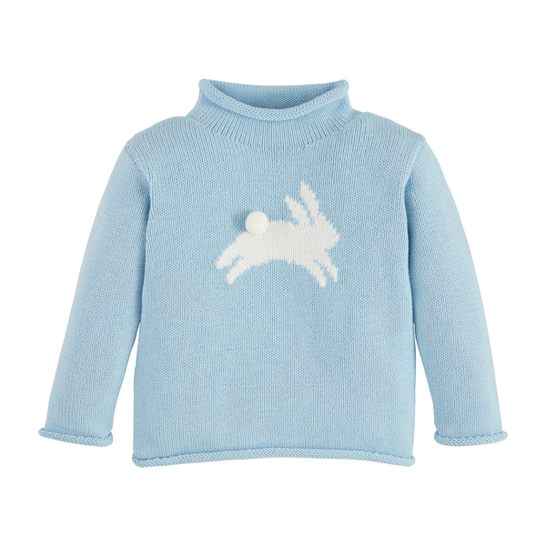 Mud Pie - Baby - Sweater - Rollneck Bunny Blue