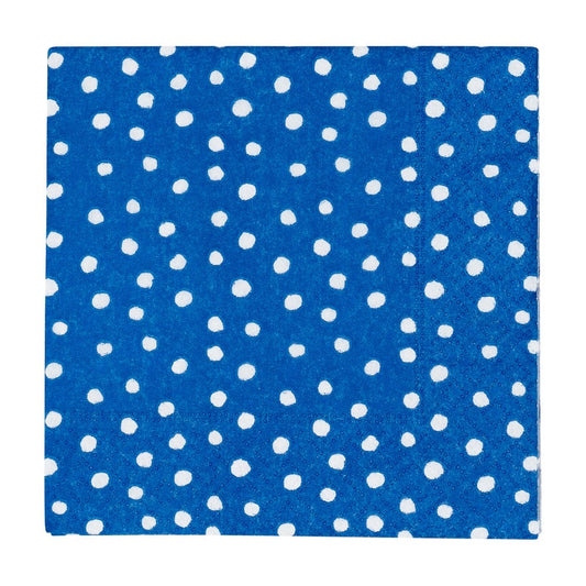 Caspari - Cocktail Napkins - Small Dots Royal Blue