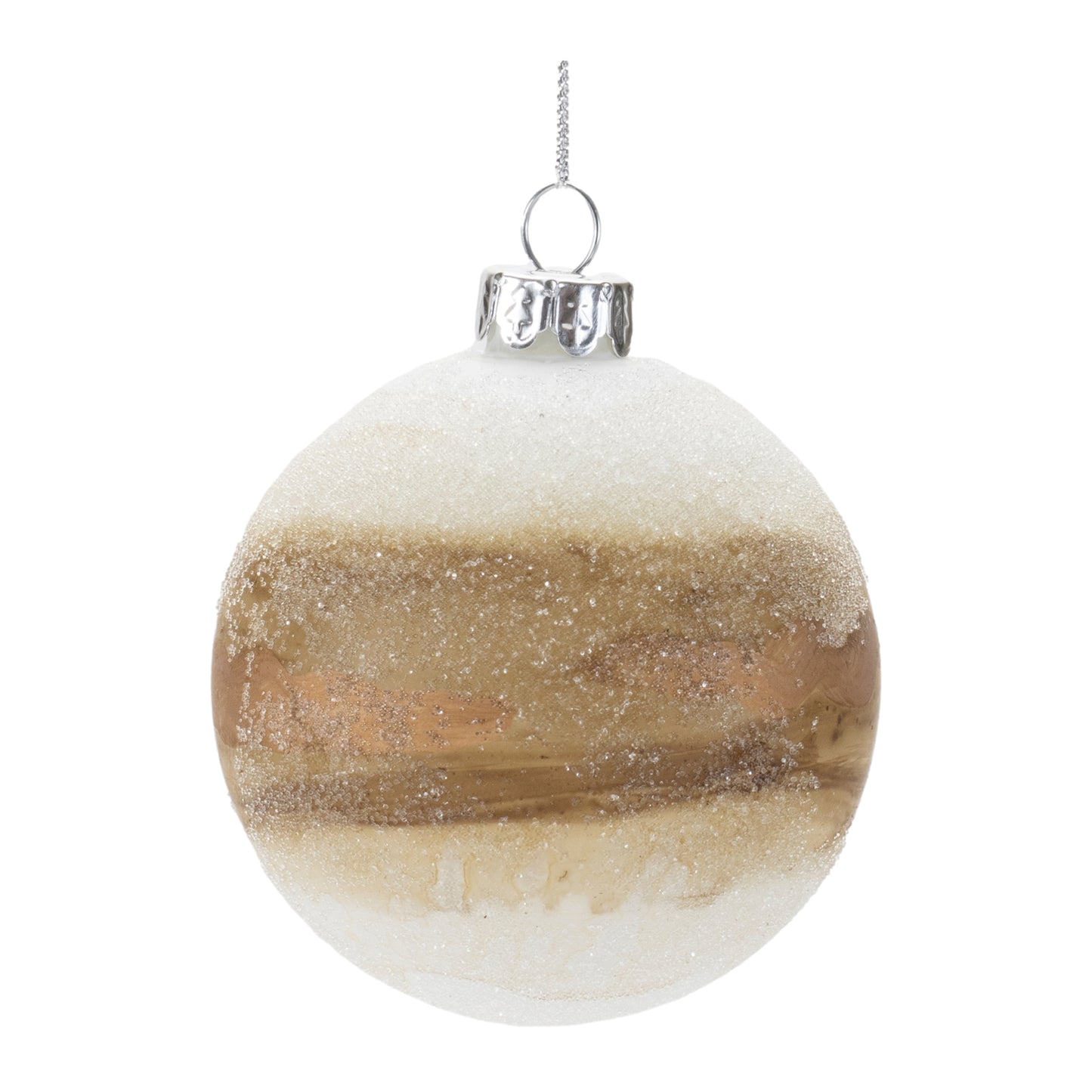 Ornament - Brown Swirl Ball - Glass