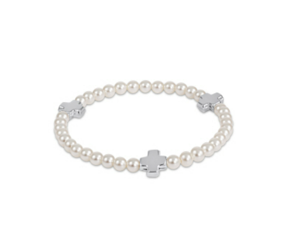 Enewton - Signature Cross Pearl Pattern 4mm Bead Bracelet - Sterling - Findlay Rowe Designs