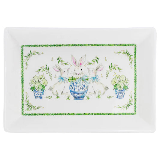 Platter - Boxwood Bunny Rectangle