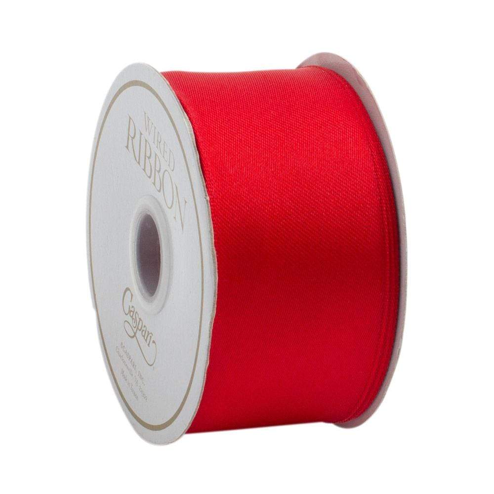 Caspari - Ribbon - Red Satin Wired - 9 Yard - Findlay Rowe Designs