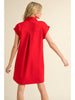 Dress - Mini Open Collar - Red