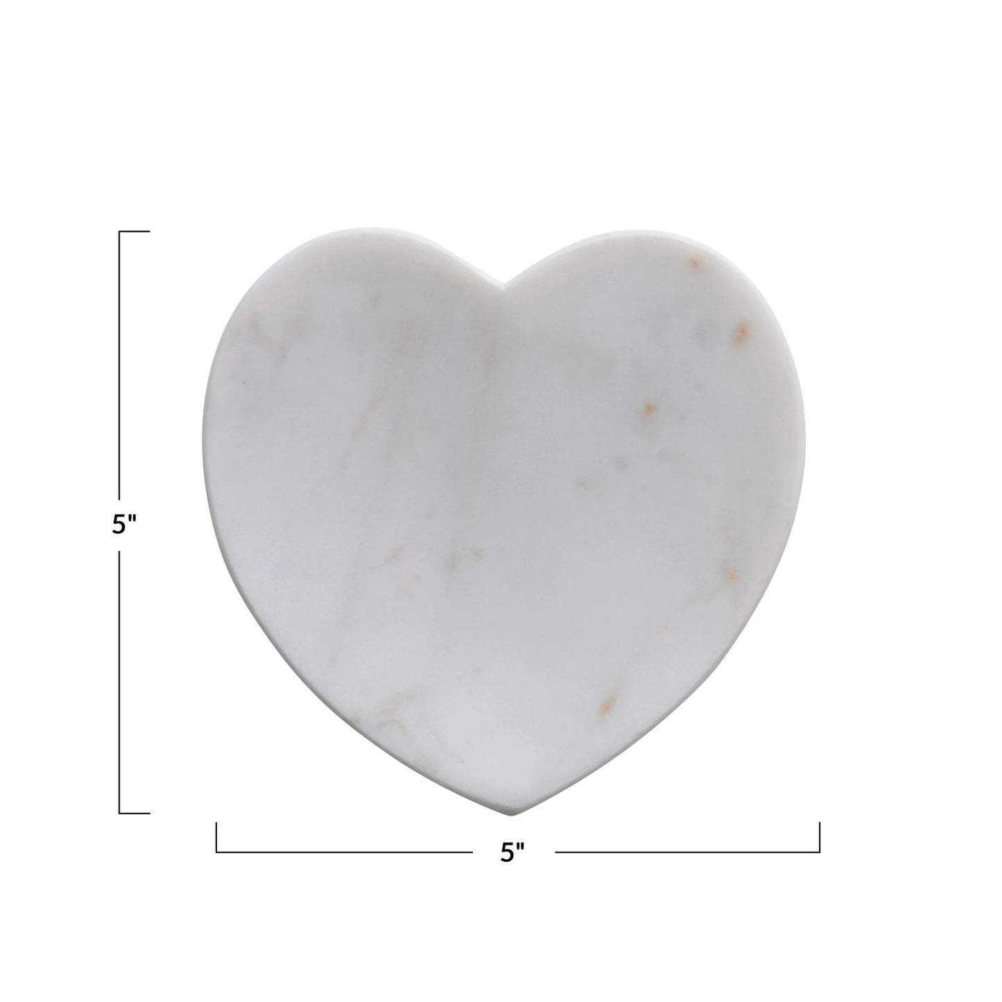 Marble Heart Shaped Dish - White - Findlay Rowe Designs